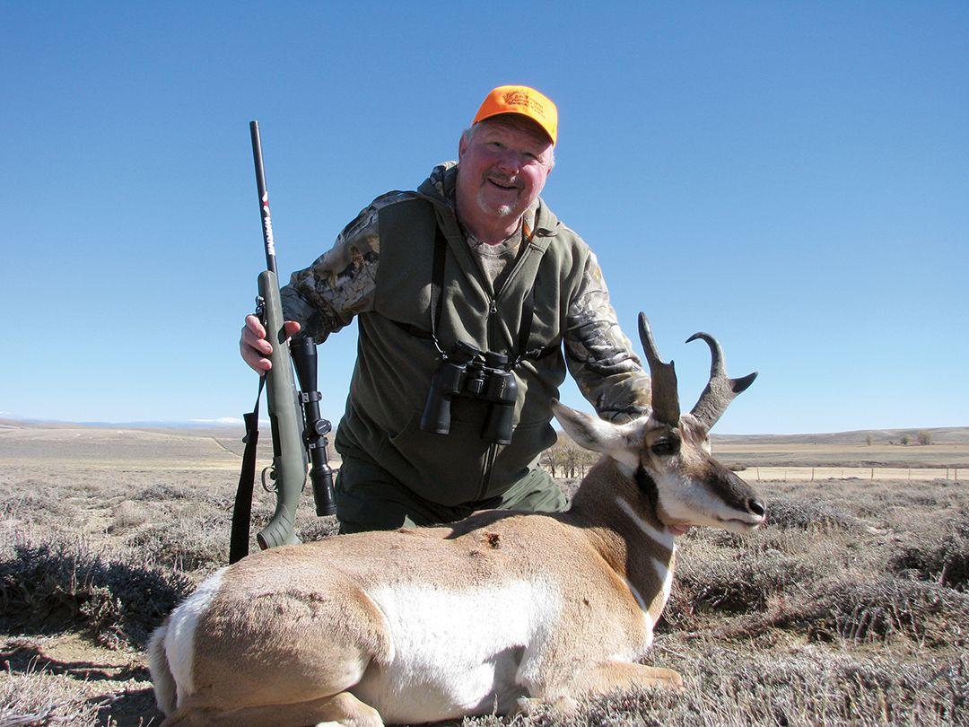 Dan Goetz holds the horns of a nice Wyoming buck.